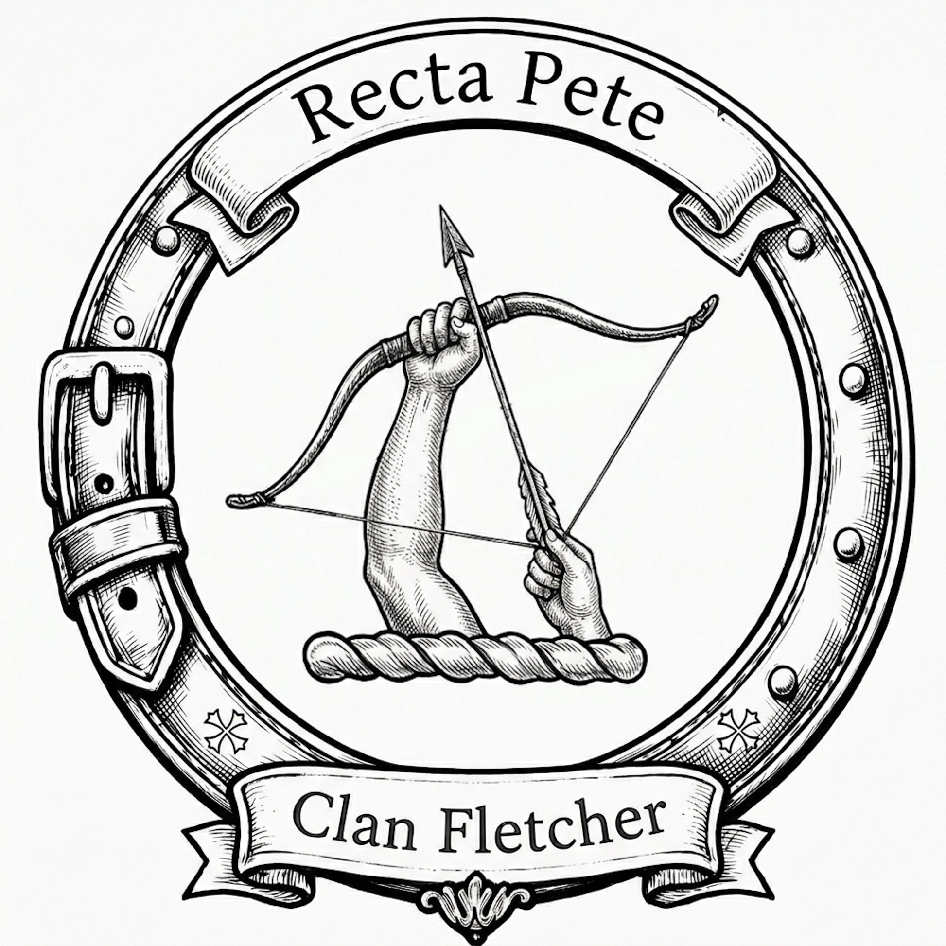 Clan Fletcher Crest digital download: Includes Color PNG, B&W PNG, and SVG vector files