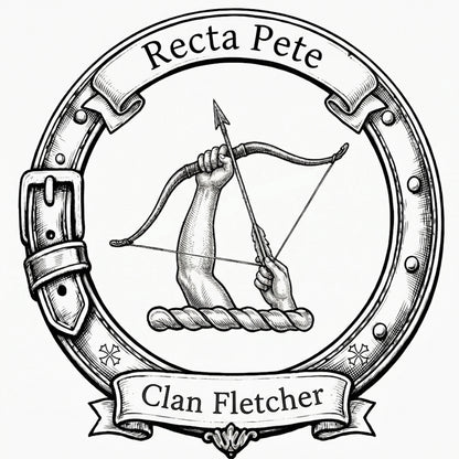 Clan Fletcher Crest digital download: Includes Color PNG, B&W PNG, and SVG vector files