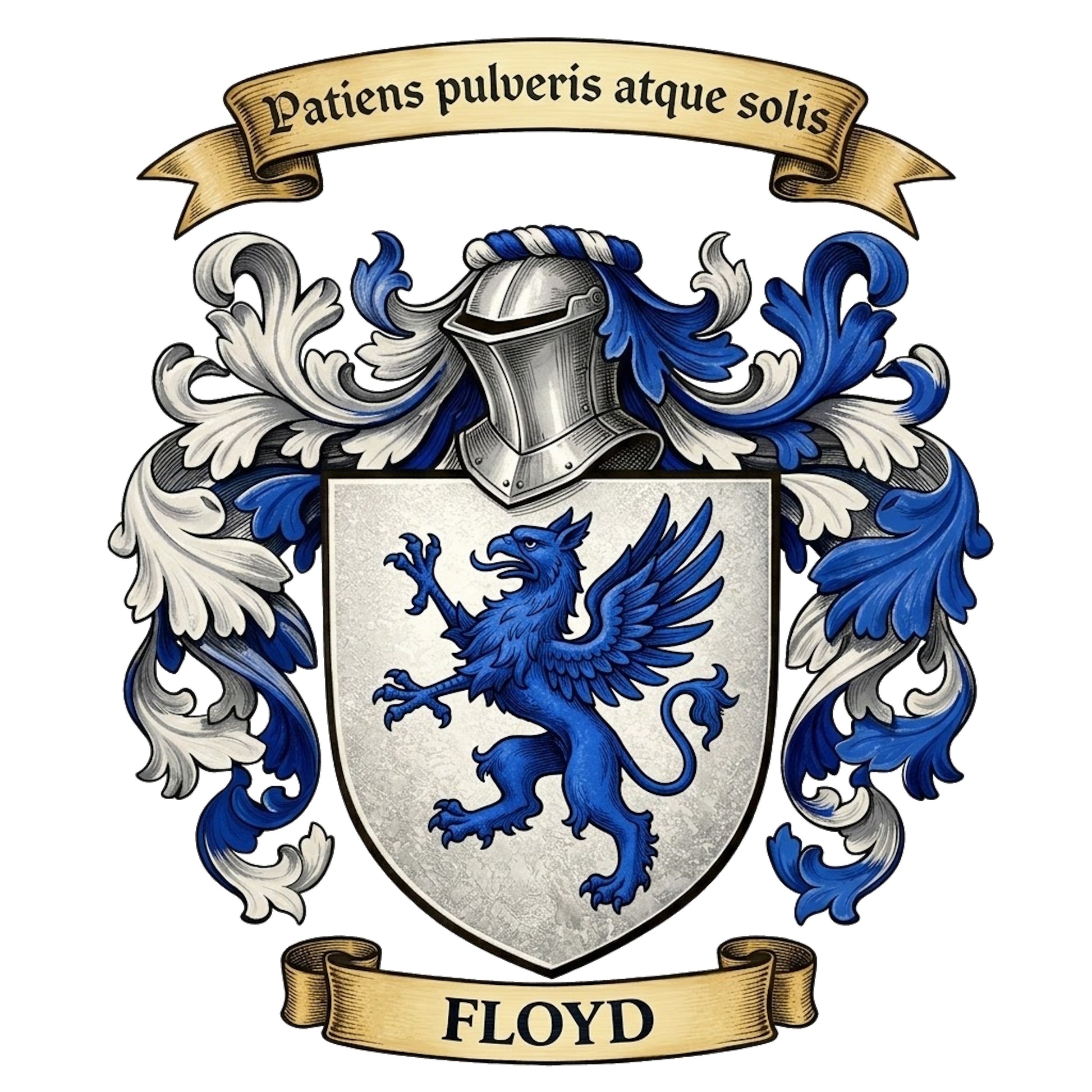 The Floyd Family Coat of Arms digital download: Includes Color PNG, B&W PNG, and SVG vector files