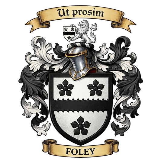 The Foley Family Coat of Arms digital download: Includes Color PNG, B&W PNG, and SVG vector files