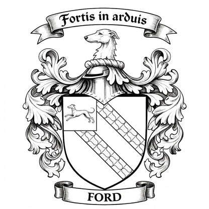 The Ford Family Coat of Arms digital download: Includes Color PNG, B&W PNG, and SVG vector files