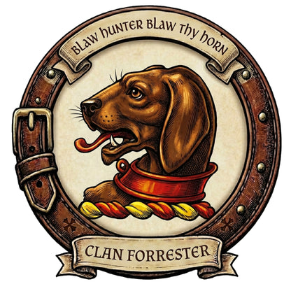 Clan Forrester Crest digital download: Includes Color PNG, B&W PNG, and SVG vector files