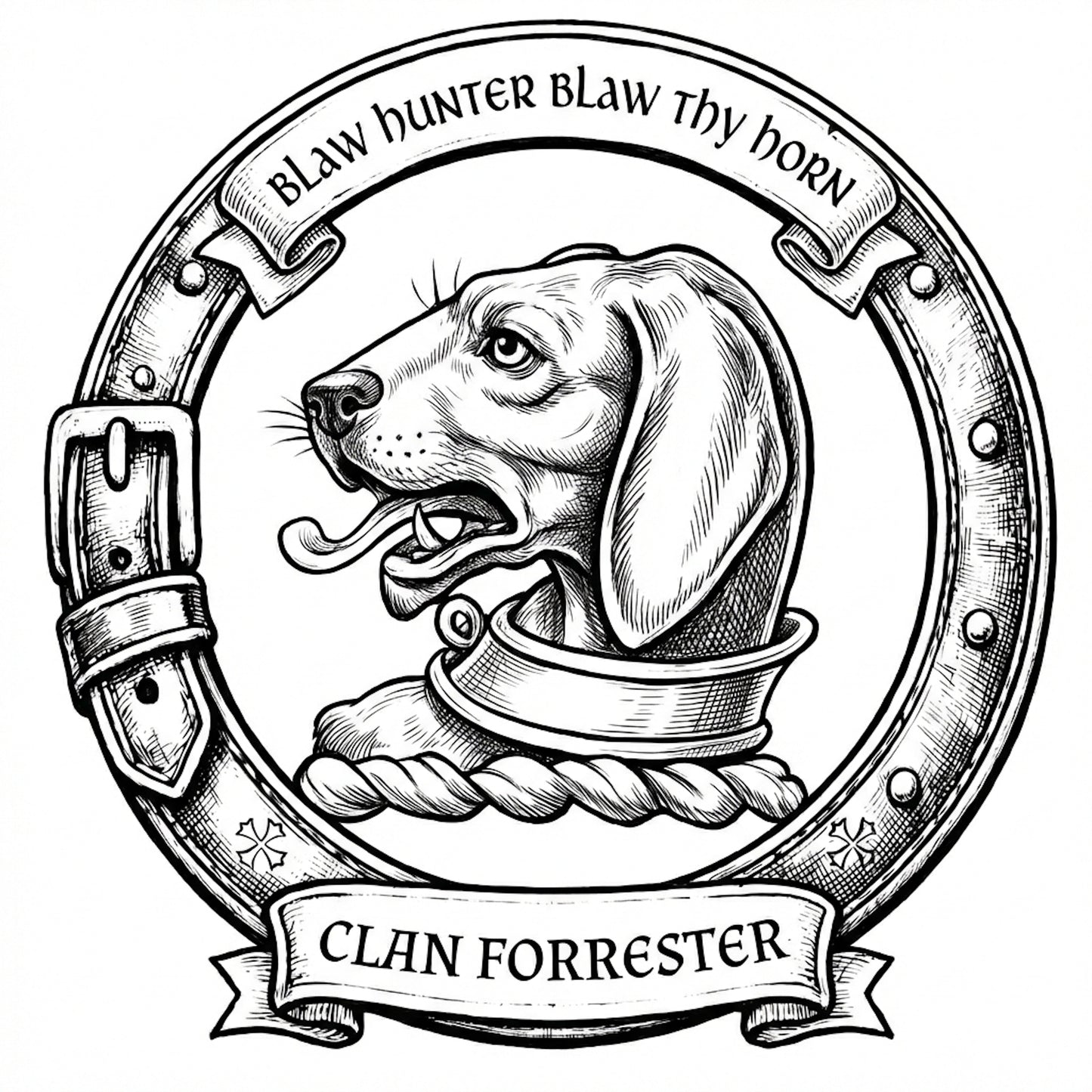 Clan Forrester Crest digital download: Includes Color PNG, B&W PNG, and SVG vector files