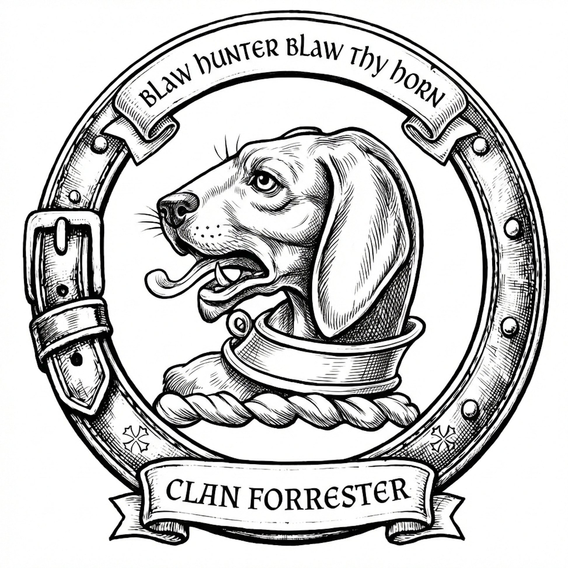 Clan Forrester Crest digital download: Includes Color PNG, B&W PNG, and SVG vector files