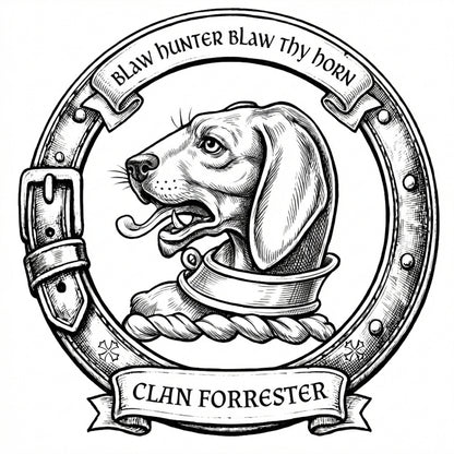 Clan Forrester Crest digital download: Includes Color PNG, B&W PNG, and SVG vector files