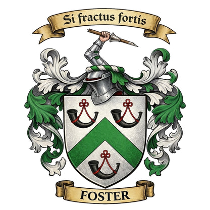 The Foster Family Coat of Arms digital download: Includes Color PNG, B&W PNG, and SVG vector files