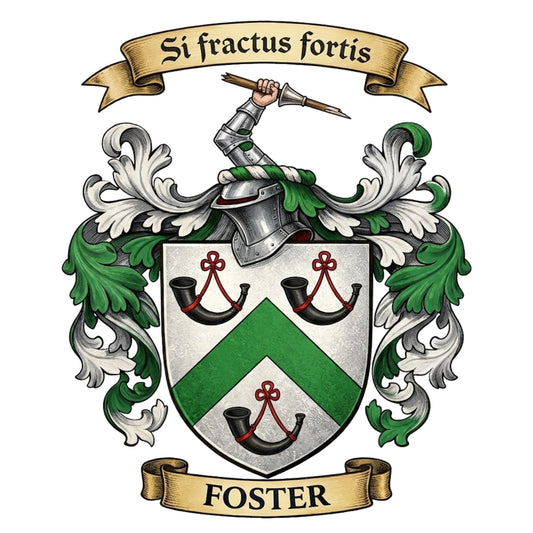 The Foster Family Coat of Arms digital download: Includes Color PNG, B&W PNG, and SVG vector files