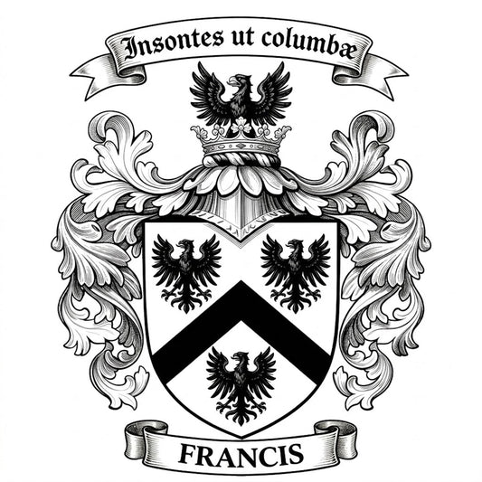 The Francis Family Coat of Arms digital download: Includes Color PNG, B&W PNG, and SVG vector files