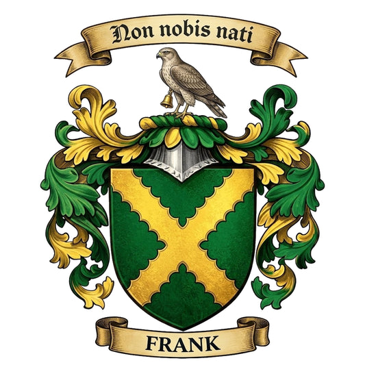 The Frank Family Coat of Arms digital download: Includes Color PNG, B&W PNG, and SVG vector files