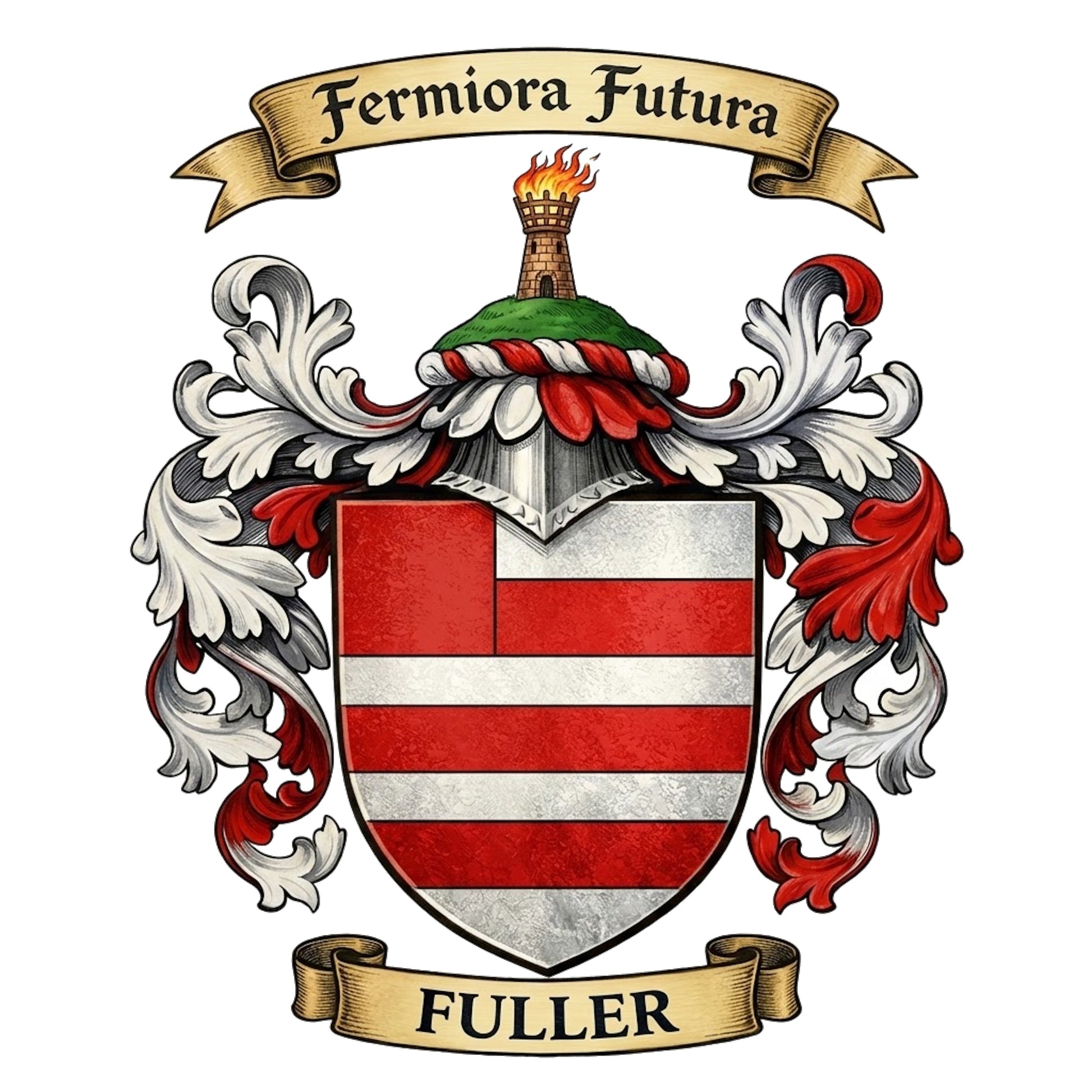 The Fuller Family Coat of Arms digital download: Includes Color PNG, B&W PNG, and SVG vector files