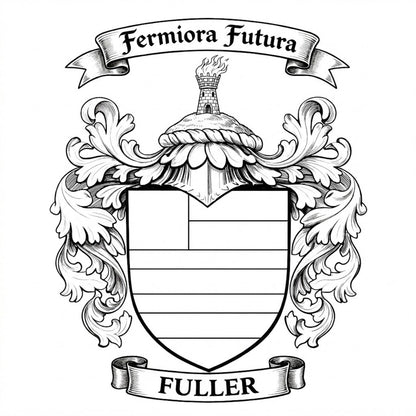 The Fuller Family Coat of Arms digital download: Includes Color PNG, B&W PNG, and SVG vector files