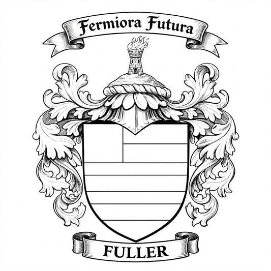 The Fuller Family Coat of Arms digital download: Includes Color PNG, B&W PNG, and SVG vector files