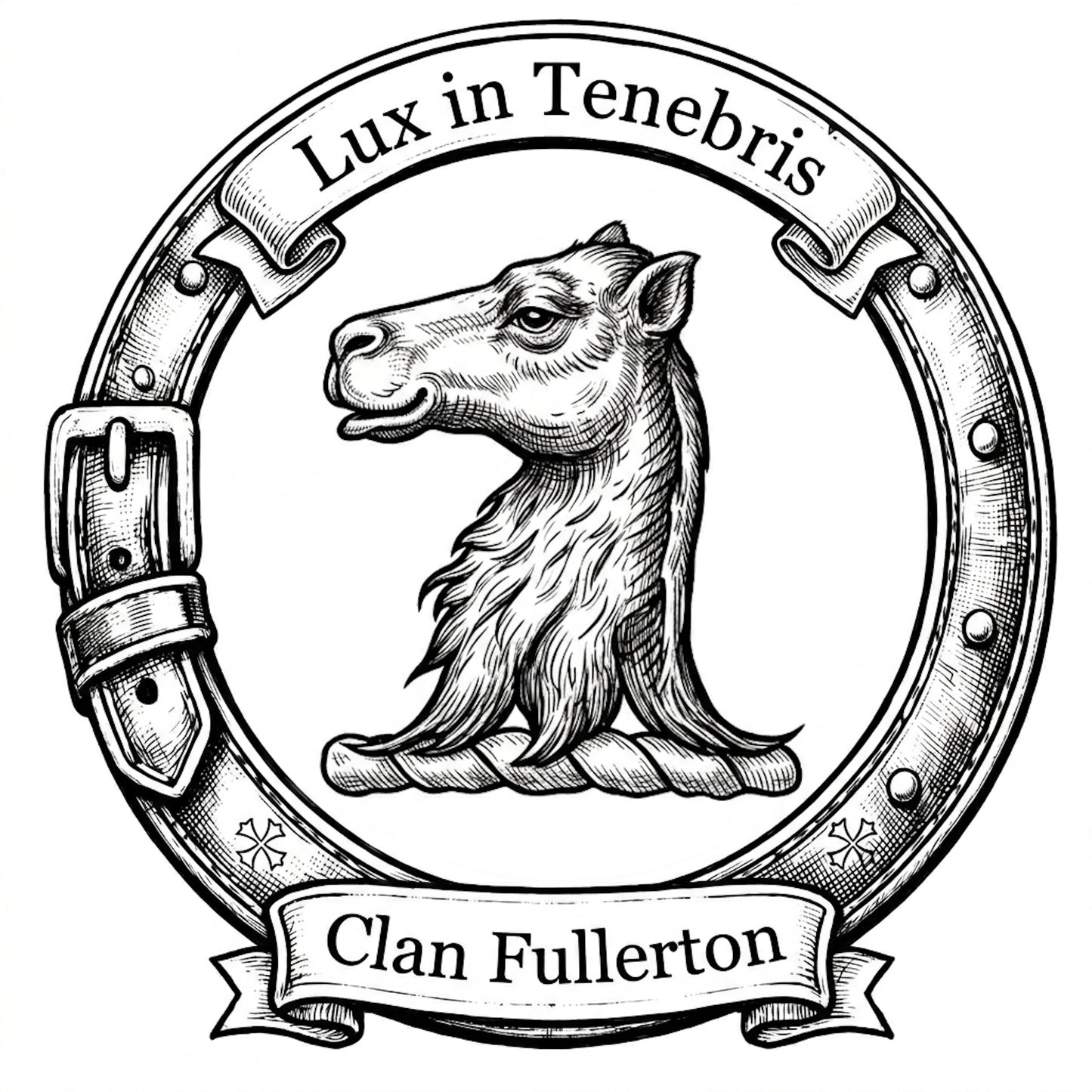 Clan Fullerton Crest digital download: Includes Color PNG, B&W PNG, and SVG vector files