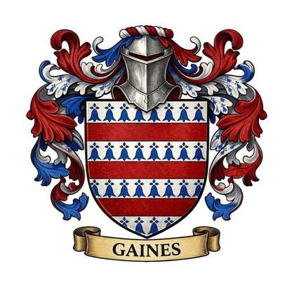 The Gaines Family Coat of Arms digital download: Includes Color PNG, B&W PNG, and SVG vector files