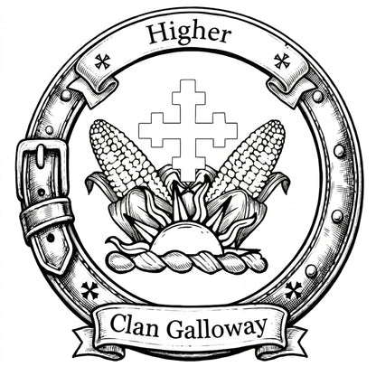 Clan Galloway Crest digital download: Includes Color PNG, B&W PNG, and SVG vector files