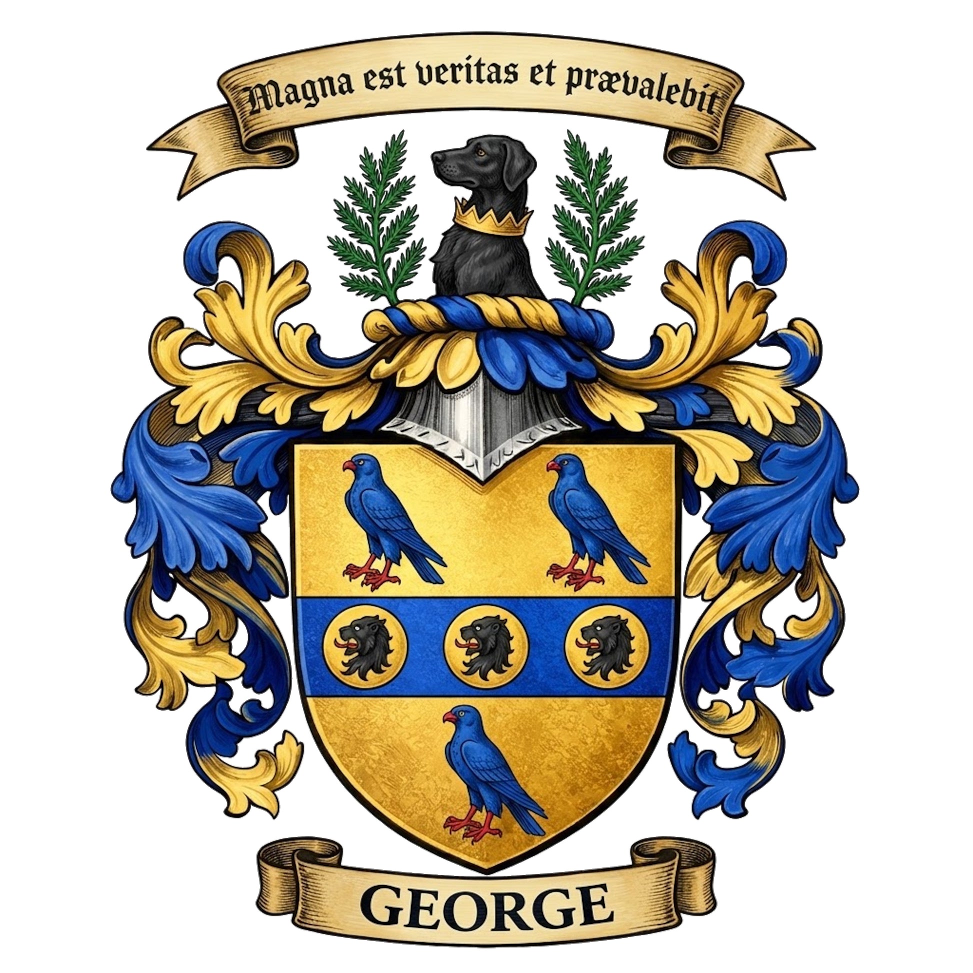 The George Family Coat of Arms digital download: Includes Color PNG, B&W PNG, and SVG vector files