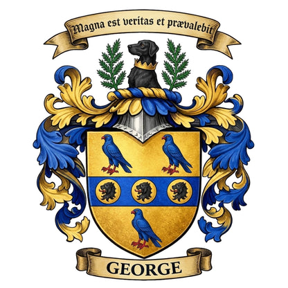 The George Family Coat of Arms digital download: Includes Color PNG, B&W PNG, and SVG vector files