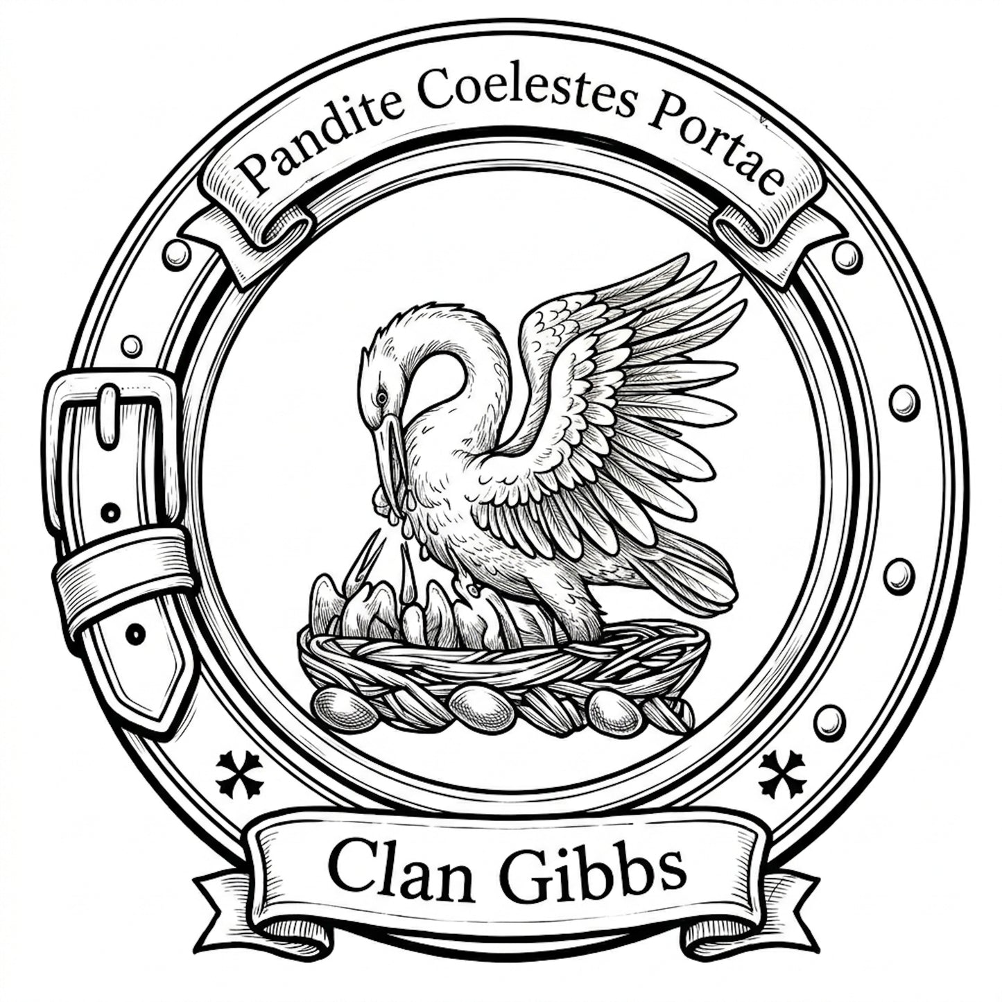 Clan Gibbs Crest digital download: Includes Color PNG, B&W PNG, and SVG vector files