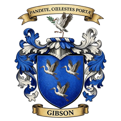 The Gibson Family Coat of Arms digital download: Includes Color PNG, B&W PNG, and SVG vector files
