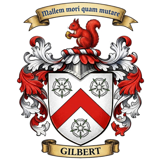 The Gilbert Family Coat of Arms digital download: Includes Color PNG, B&W PNG, and SVG vector files