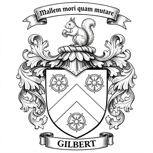 The Gilbert Family Coat of Arms digital download: Includes Color PNG, B&W PNG, and SVG vector files