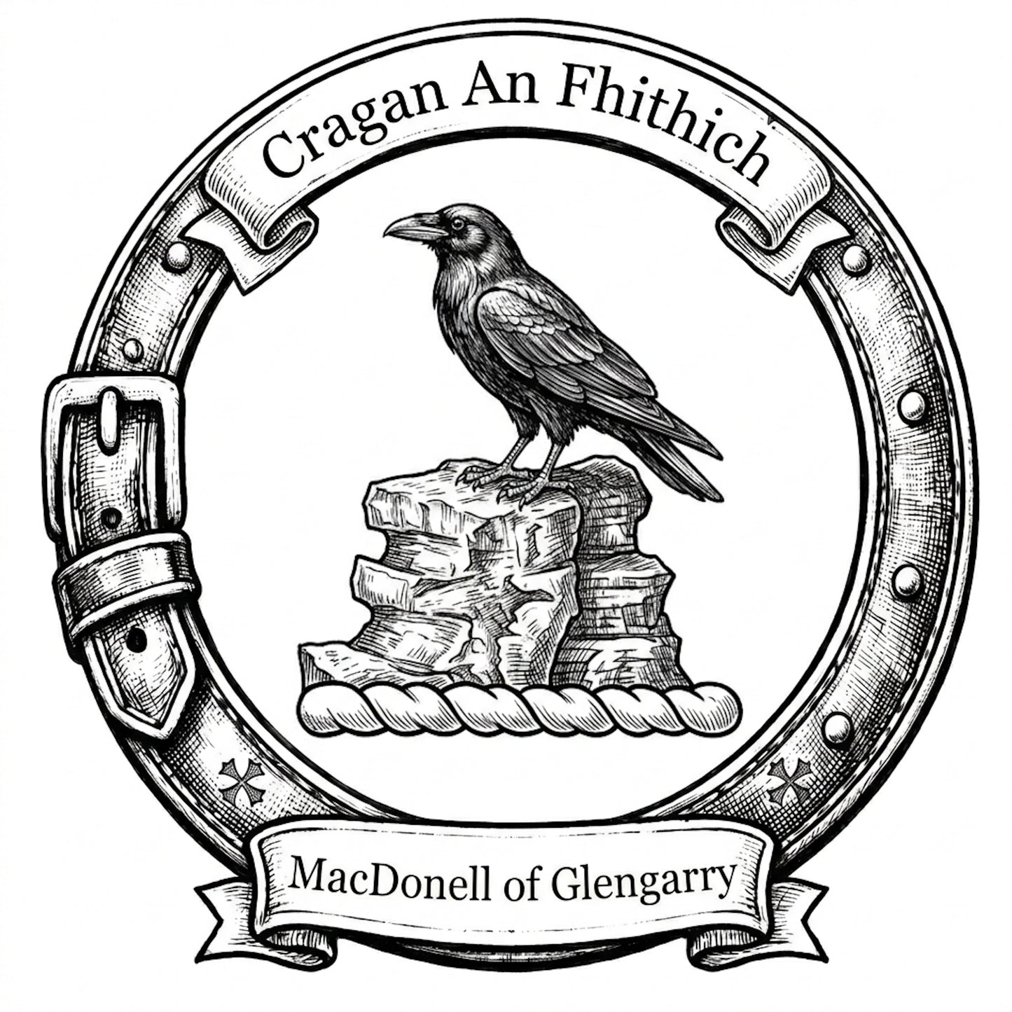 MacDonell of Glengarry Crest digital download: Includes Color PNG, B&W PNG, and SVG vector files