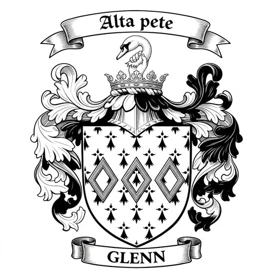 The Glenn Family Coat of Arms digital download: Includes Color PNG, B&W PNG, and SVG vector files