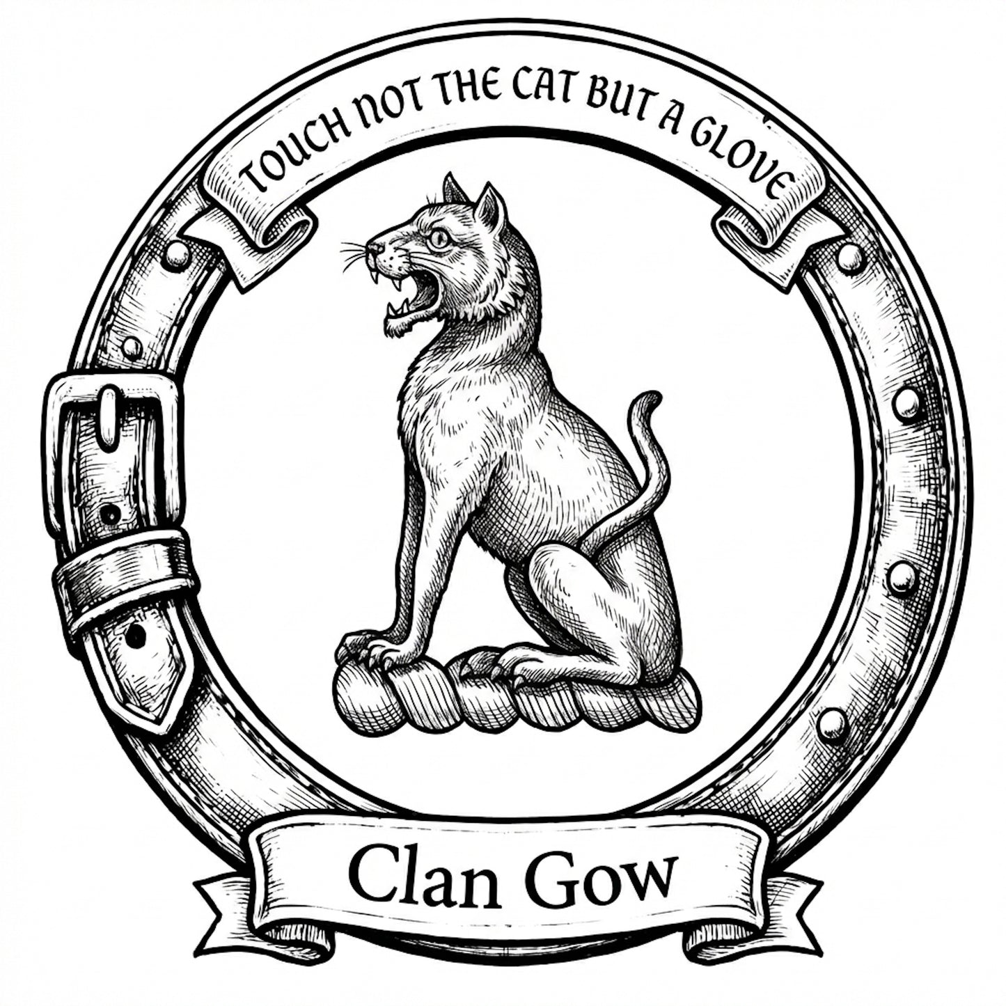 Clan Gow Crest digital download: Includes Color PNG, B&W PNG, and SVG vector files