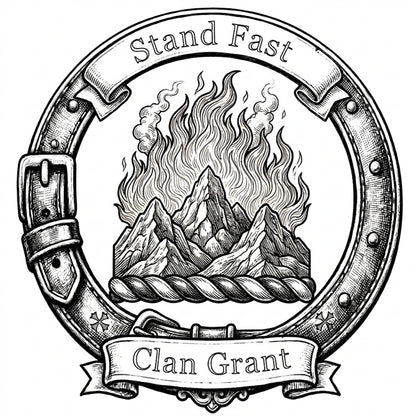 Clan Grant Crest digital download: Includes Color PNG, B&W PNG, and SVG vector files