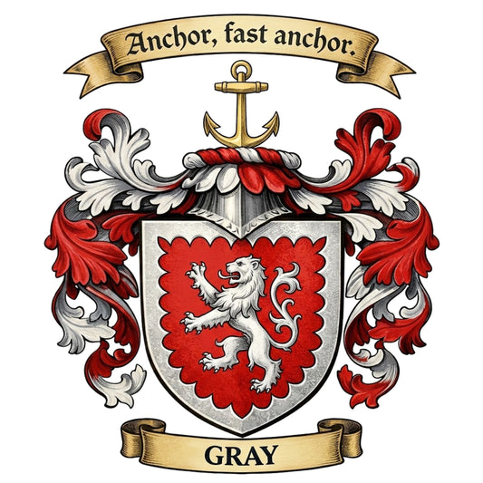 The Gray Family Coat of Arms digital download: Includes Color PNG, B&W PNG, and SVG vector files