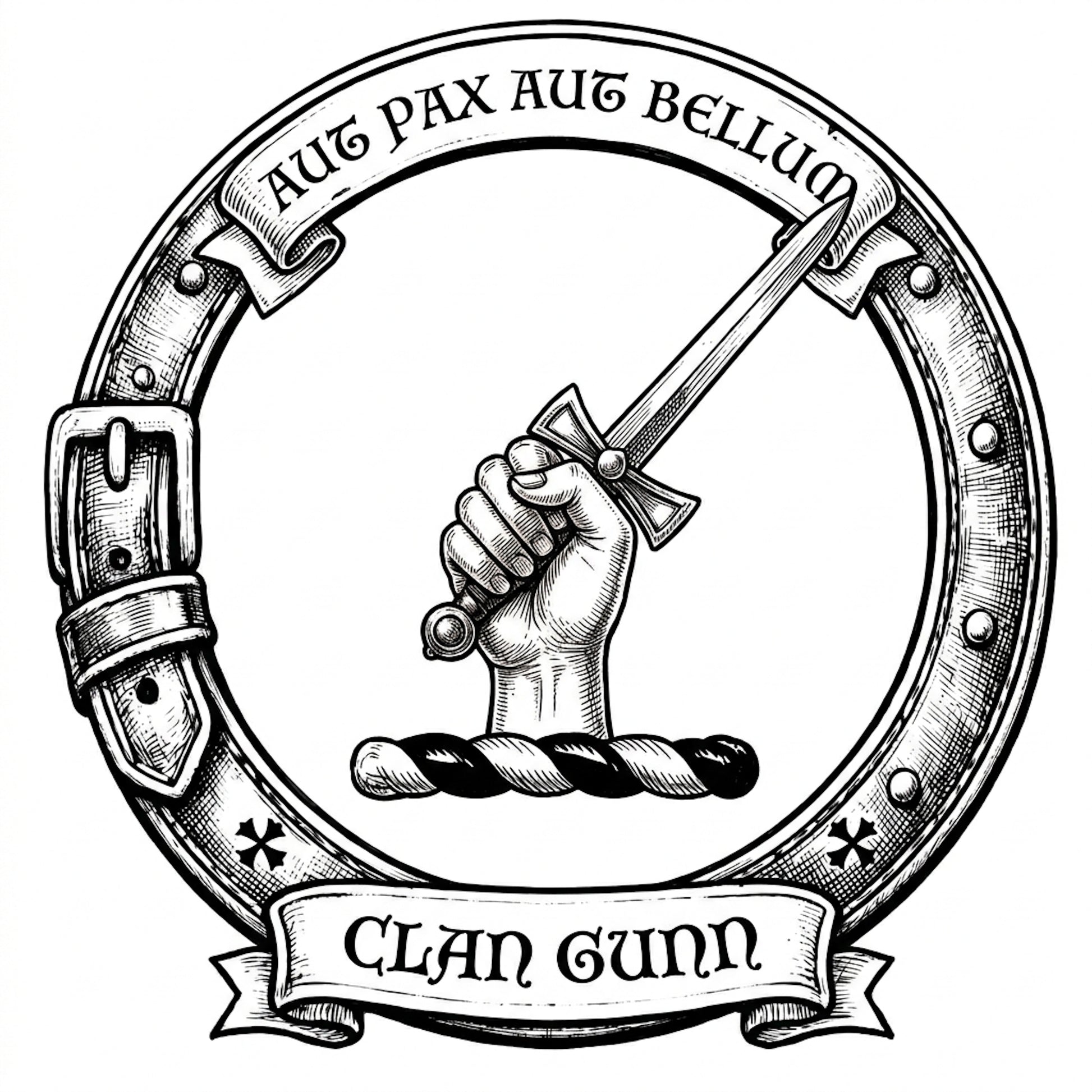 Clan Gunn Crest digital download: Includes Color PNG, B&W PNG, and SVG vector files