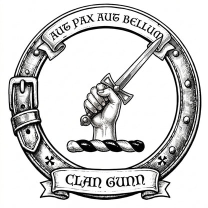 Clan Gunn Crest digital download: Includes Color PNG, B&W PNG, and SVG vector files