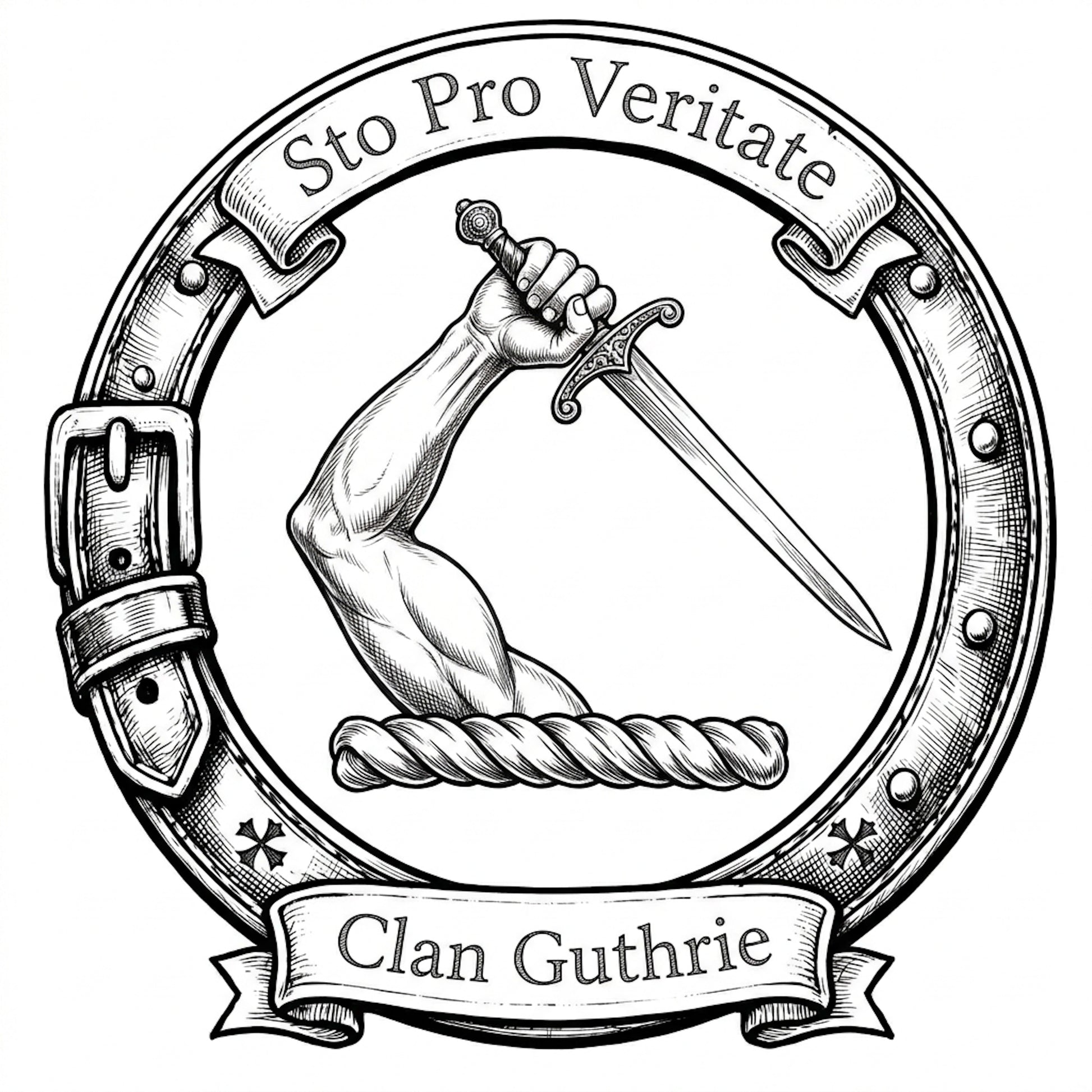 Clan Guthrie Crest digital download: Includes Color PNG, B&W PNG, and SVG vector files