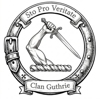 Clan Guthrie Crest digital download: Includes Color PNG, B&W PNG, and SVG vector files