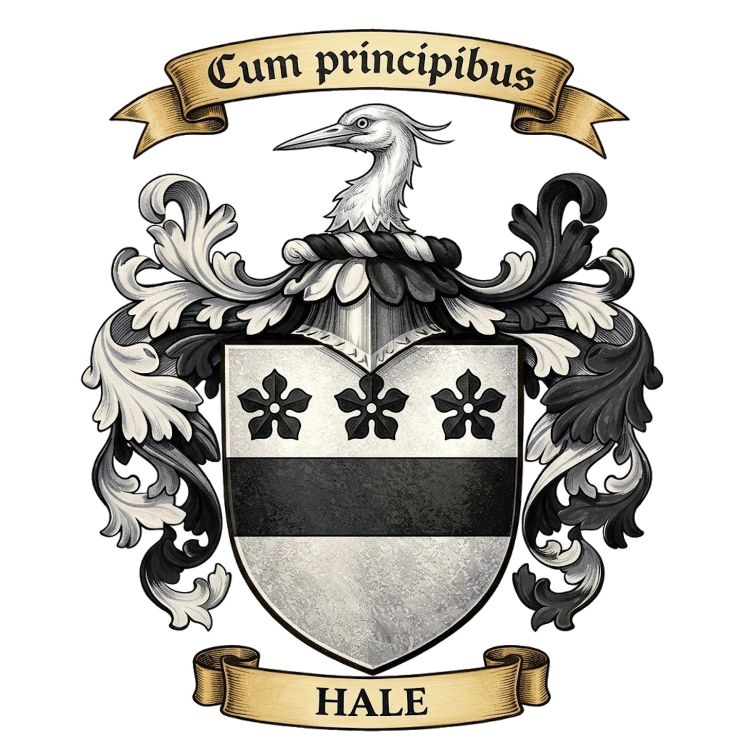 The Hale Family Coat of Arms digital download: Includes Color PNG, B&W PNG, and SVG vector files