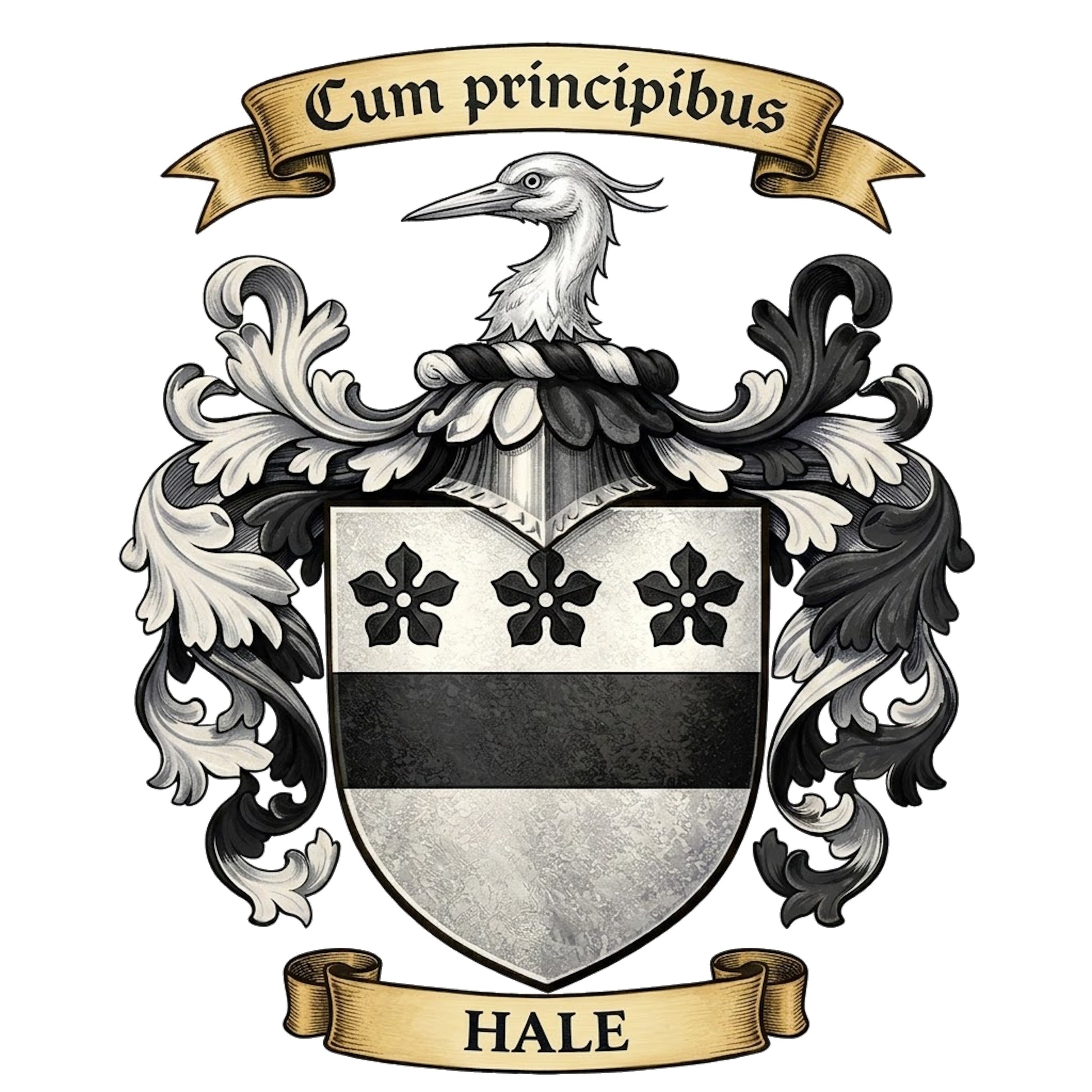 The Hale Family Coat of Arms digital download: Includes Color PNG, B&W PNG, and SVG vector files
