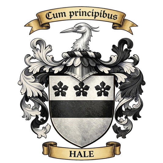 The Hale Family Coat of Arms digital download: Includes Color PNG, B&W PNG, and SVG vector files
