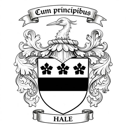 The Hale Family Coat of Arms digital download: Includes Color PNG, B&W PNG, and SVG vector files