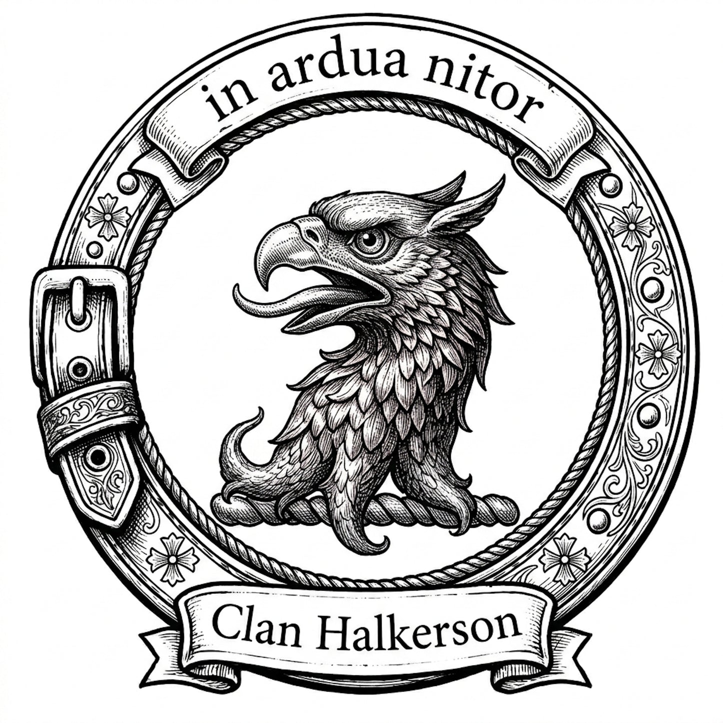 Clan Halkerson Crest digital download: Includes Color PNG, B&W PNG, and SVG vector files