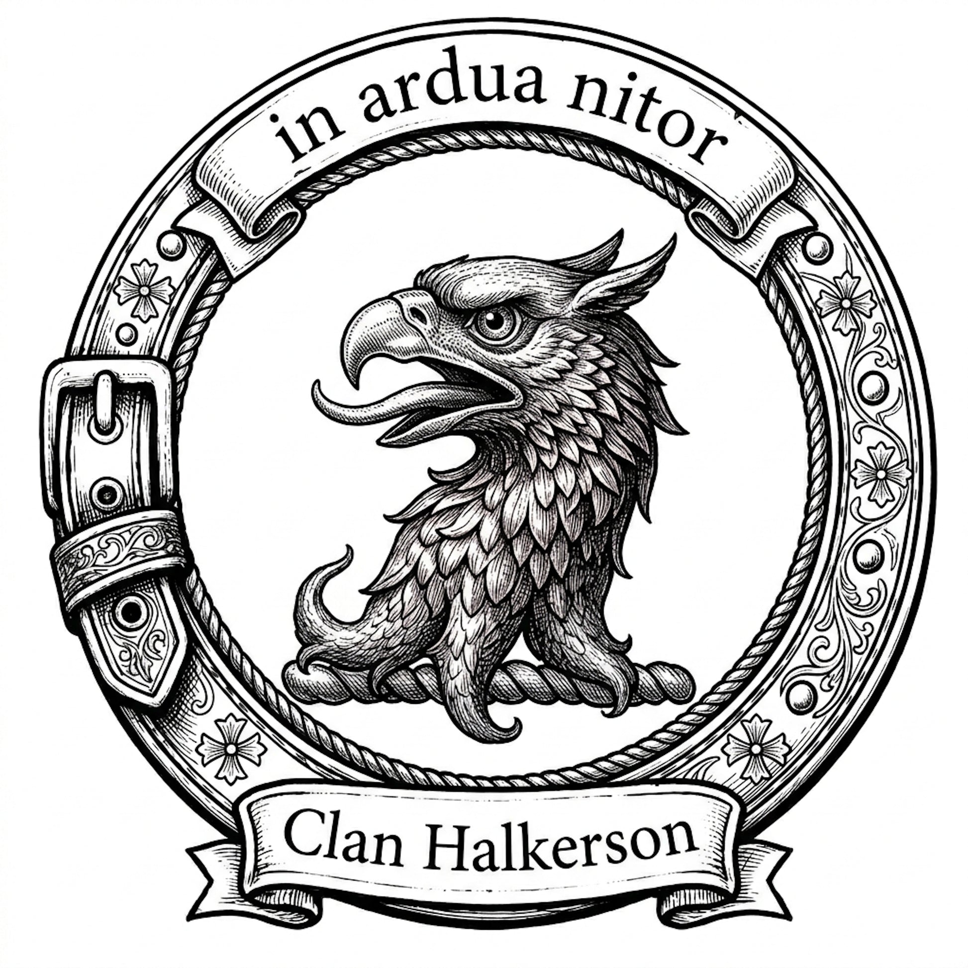 Clan Halkerson Crest digital download: Includes Color PNG, B&W PNG, and SVG vector files