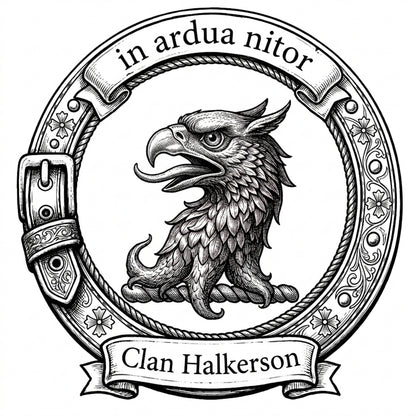 Clan Halkerson Crest digital download: Includes Color PNG, B&W PNG, and SVG vector files