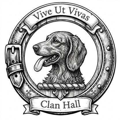 Clan Hall Crest digital download: Includes Color PNG, B&W PNG, and SVG vector files