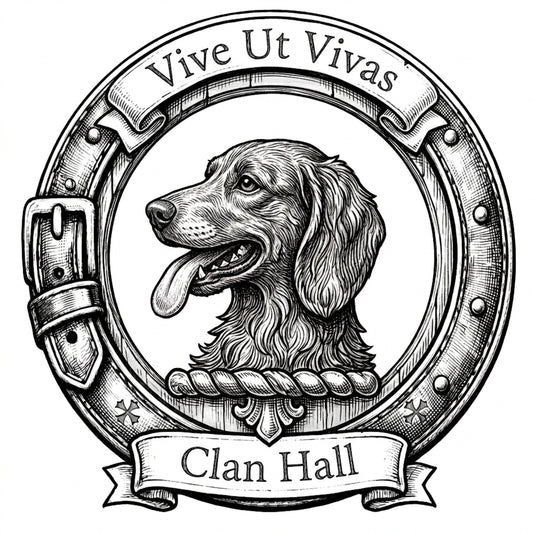 Clan Hall Crest digital download: Includes Color PNG, B&W PNG, and SVG vector files