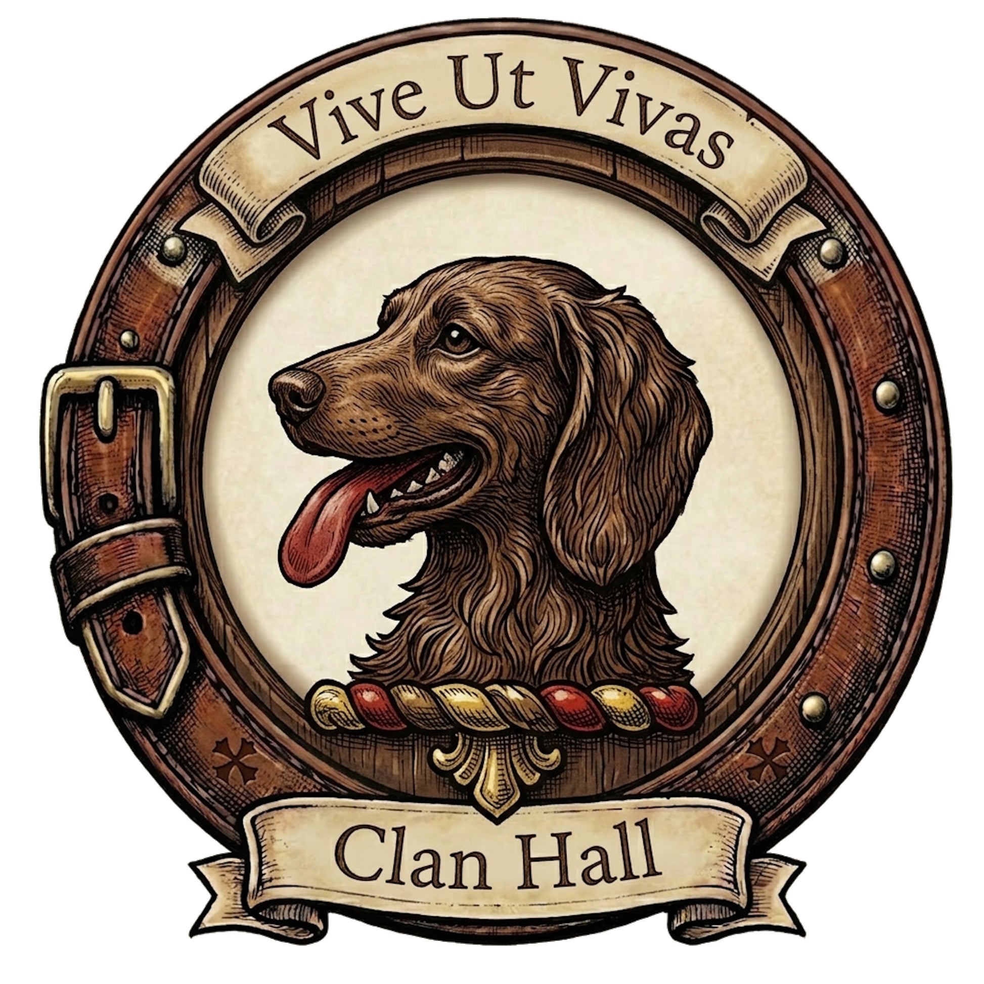 Clan Hall Crest digital download: Includes Color PNG, B&W PNG, and SVG vector files