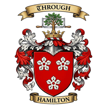The Hamilton Family Coat of Arms digital download: Includes Color PNG, B&W PNG, and SVG vector files