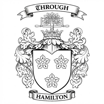 The Hamilton Family Coat of Arms digital download: Includes Color PNG, B&W PNG, and SVG vector files