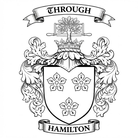The Hamilton Family Coat of Arms digital download: Includes Color PNG, B&W PNG, and SVG vector files