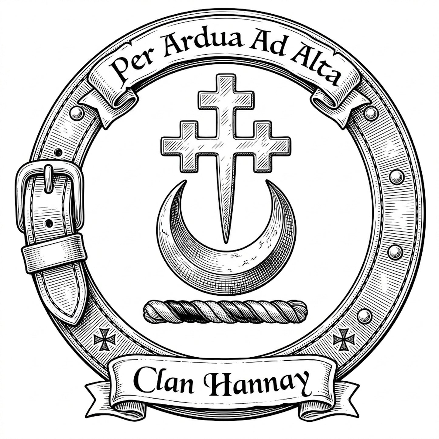 Clan Hannay Crest digital download: Includes Color PNG, B&W PNG, and SVG vector files