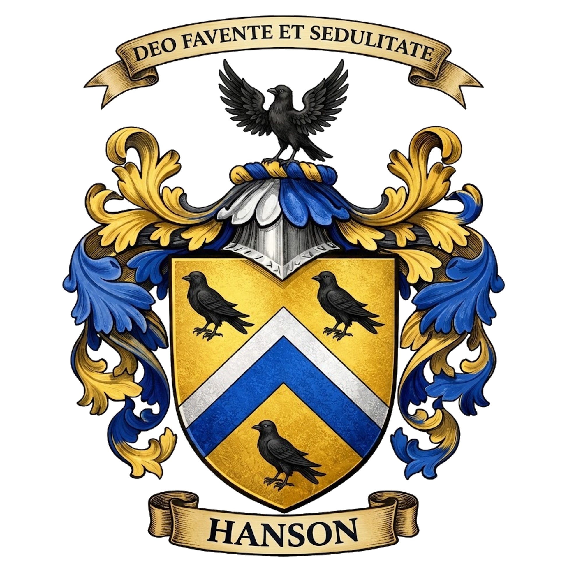 The Hanson Family Coat of Arms digital download: Includes Color PNG, B&W PNG, and SVG vector files