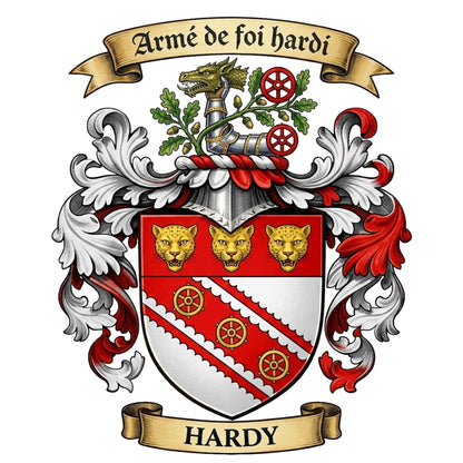 The Hardy Family Coat of Arms digital download: Includes Color PNG, B&W PNG, and SVG vector files